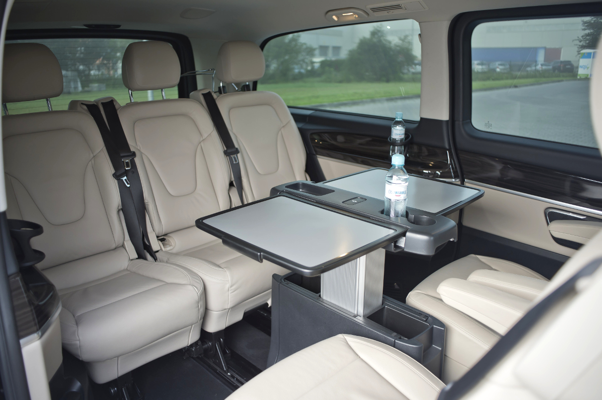 Mercedes
              V class van hire Gdansk Airport interior